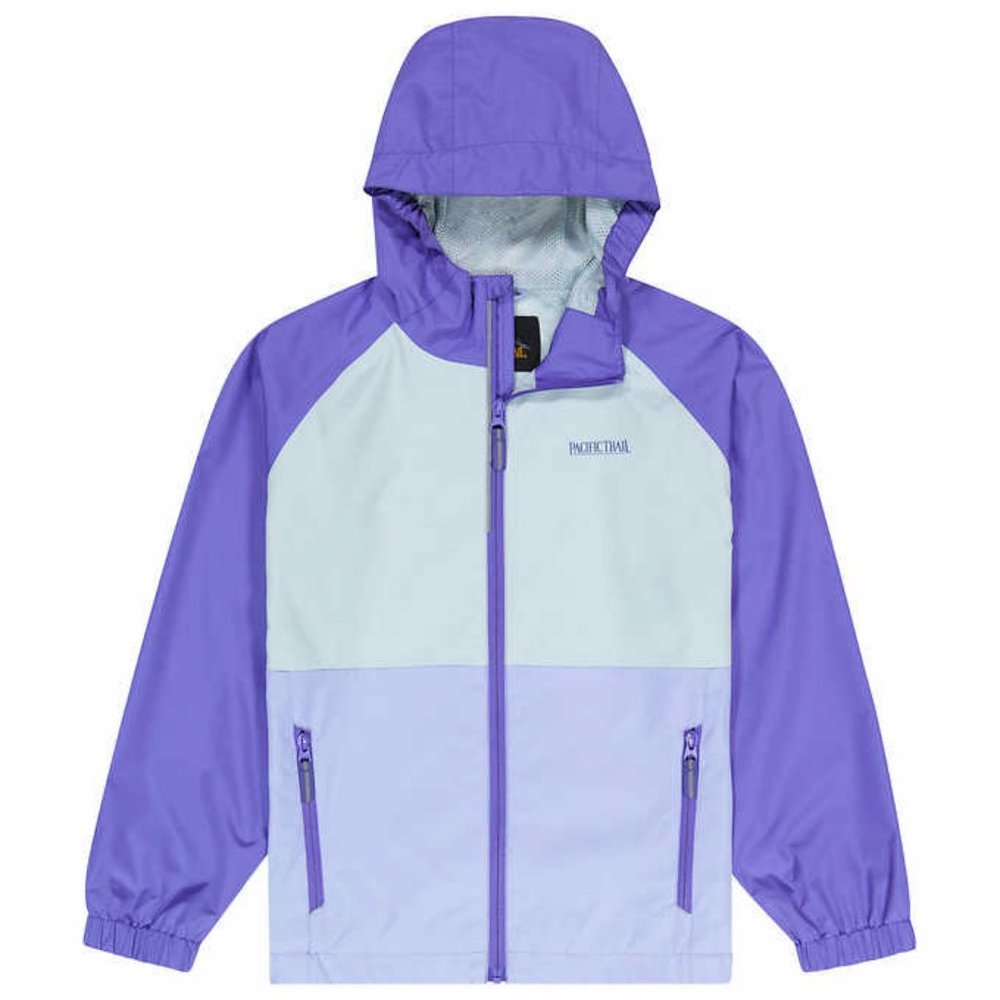 NWT Pacific Trail Youth Windbreaker Rain Jacket, Purple Large